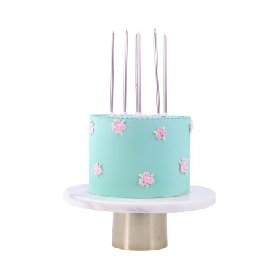 Zestaw świeczek różowe złoto- 18 cm - 16 szt. - mix - SW97