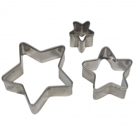 Wykrawaczki metalowe gwiazdki -  3 szt. - WM253