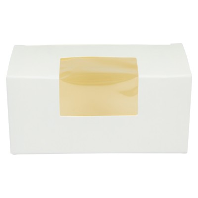 Białe pudełko na makaroniki z okienkiem (małe) 10x4,5x4,5cm  K4