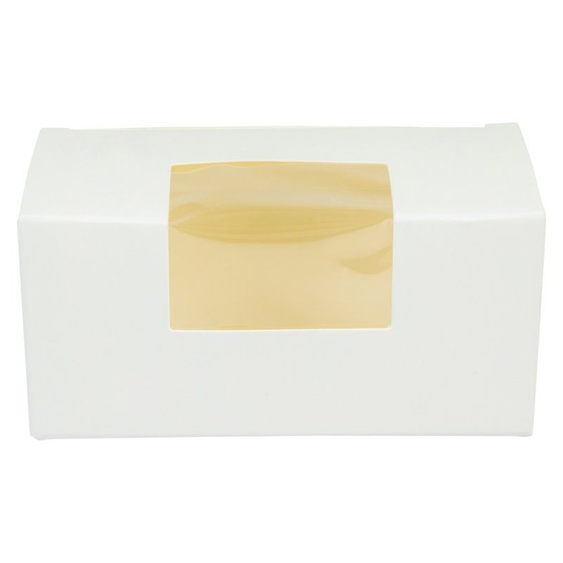 Białe pudełko na makaroniki z okienkiem (małe) 10x4,5x4,5cm  K4