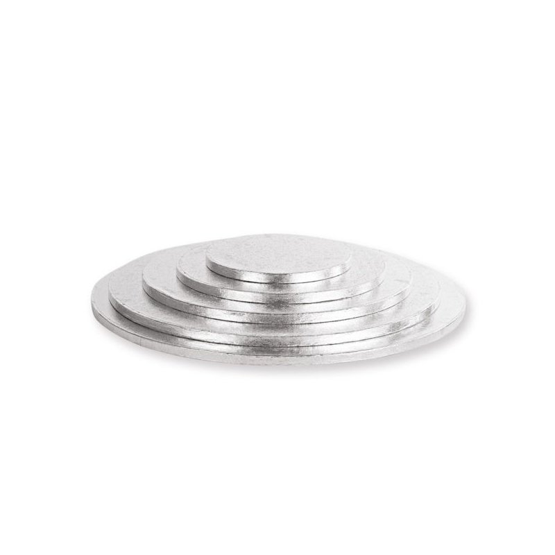 Podkład pod tort angielski srebrny 25 cm/1,2 cm-POANGS25