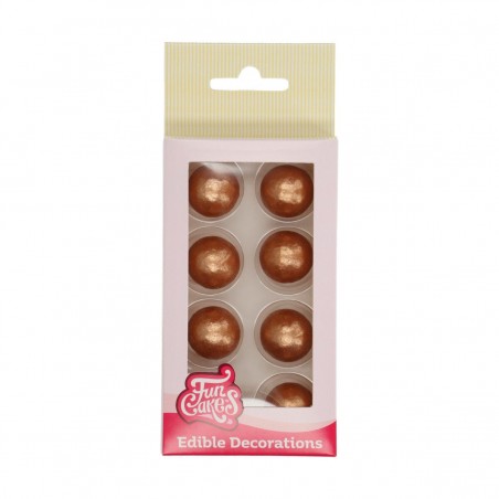 Złoto-brązowe kule choco 8szt -2cm -F50545