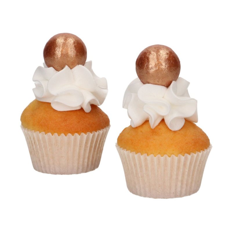Złoto-brązowe kule choco 8szt -2cm -F50545