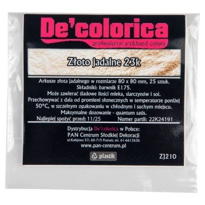 Jadalne złoto - sztuka - 8x8 cm-ZJ210sztuka