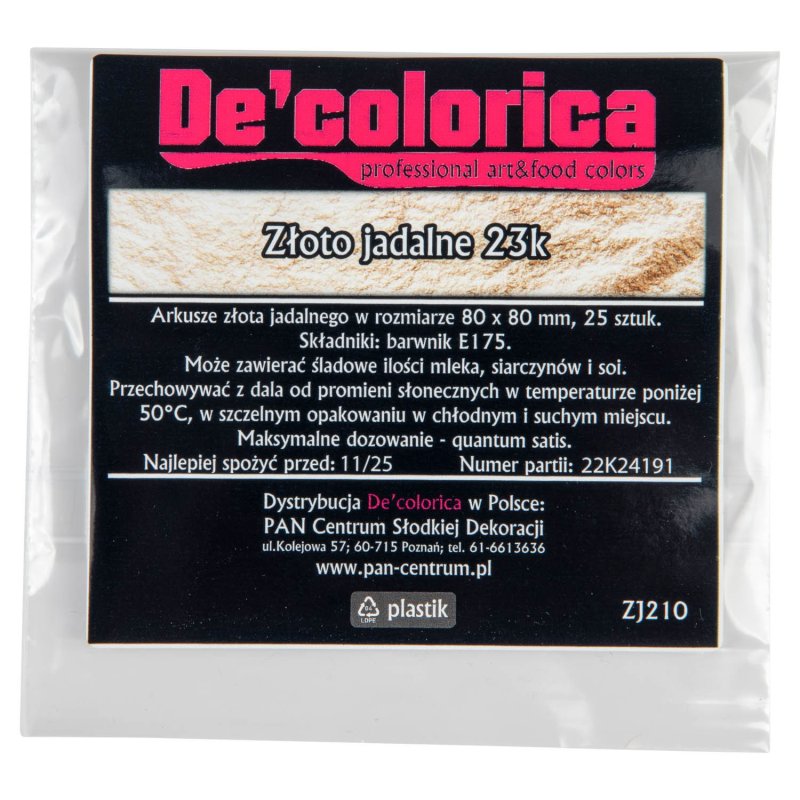 Jadalne złoto - sztuka - 8x8 cm-ZJ210sztuka