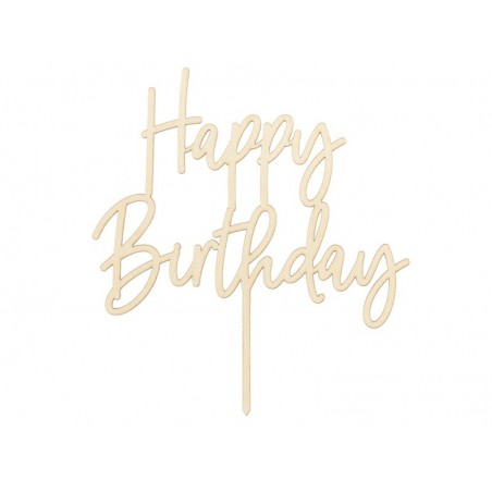 Topper na tort ''Happy Birthday'' drewniany - KPT57-100