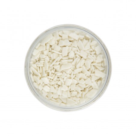 Scaglietta białe kwadraciki- dekoracja cukiernicza-150 g-PC203