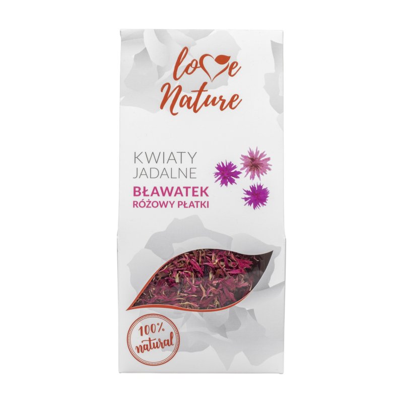 Kwiaty jadalne bławatek różowy płatki -10g- KJ143