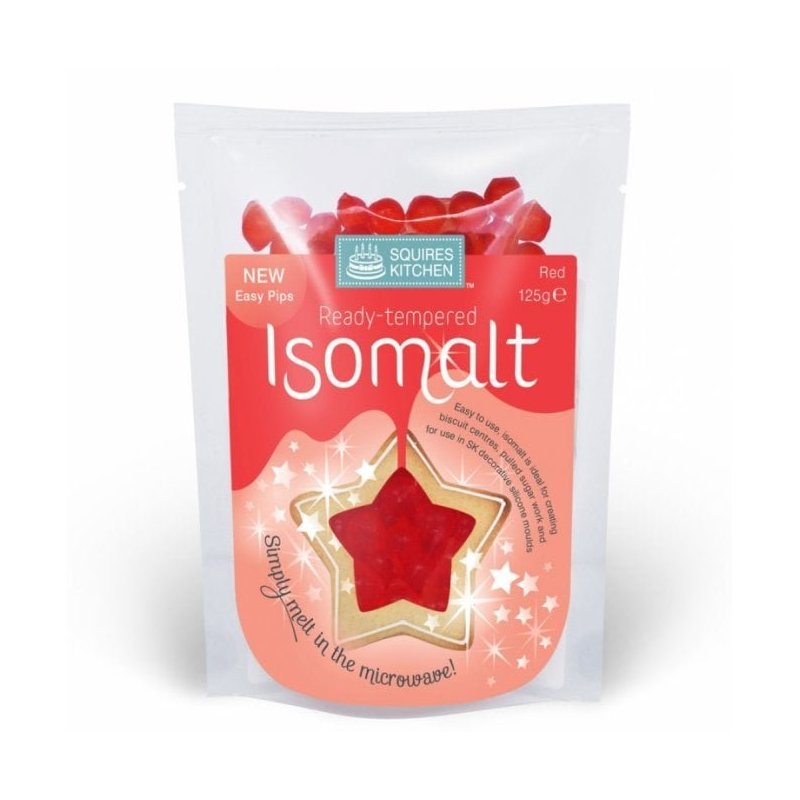 Isomalt kolorowy 125g  czerwony- IS CZERWONY
