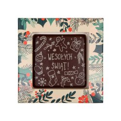 Czekoladowy prezent "WESOŁYCH ŚWIĄT" - 30szt. tabliczka 60x60mm- CPG1408