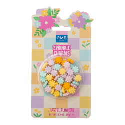Posypka cukrowa - pastelowe kwiatki  mix 25 g SKB1014
