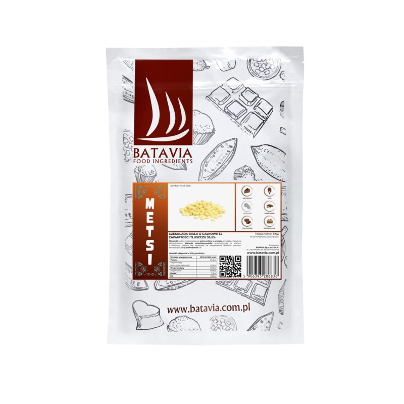 Czekolada biała  BATAVIA METSI 33,5%  1kg - BATMETSI