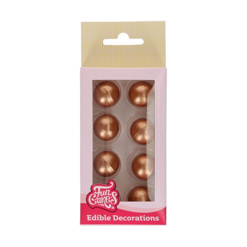 Brązowe błyszczące kule choco 8 szt 2 cm- F50650