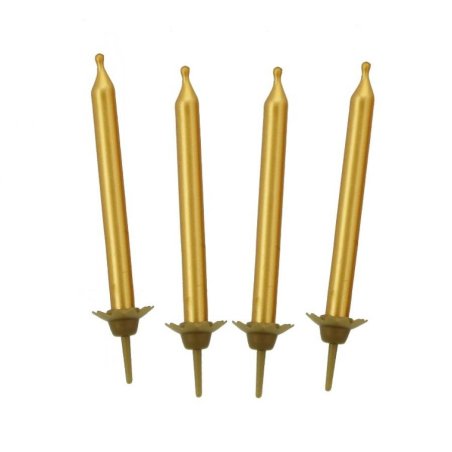 Świeczki urodzinowe złote  - 5cm- 10szt. - SW-10ZL